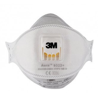 PÓŁMASKA OCHRONNA FFP2 9322+ AURA z zaworem 3M