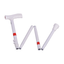 Laska podpórcza biała dla niewidomych składana z regulacją wysokości LB02B Tylmax