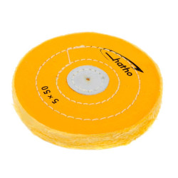 Tarcza polerska szmaciak muślinowy żółty 130 x 15 mm Hatho – szczotka polerska