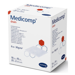 MEDICOMP DRAIN z wycięciem Y  7,5 x 7,5 cm 25 x 2 sztuki HARTMANN