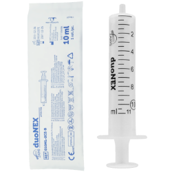 STRZYKAWKI DUONEX 10ml LUER dwuczęściowe, biały tłok opak.100szt ZARYS