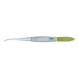Pęseta chirurgiczna Iris Graefe 1x2 zęby 0,8 mm zagięta CVD 10 cm KeyMed