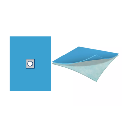 Serweta chirurgiczna z otworem przylepnym 6 x 8 cm 50 x 60 cm jałowa dwuwarstwowa Alphatex AT-NFFA-S11