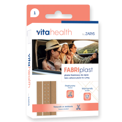 Plaster z opatrunkiem przylepiec z tkaniny Vitahealth Fabriplast 6 cm x 1 m VH-FAP Zarys
