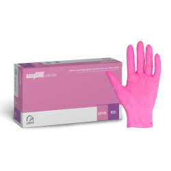 Rękawiczki nitrylowe Różowe EASYCARE NITRILE bezpudrowe - 100szt ZARYS