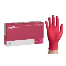 Rękawice nitrylowe malinowe bezpudrowe Easycare Nitrile Berry Zarys 100 szt.