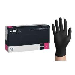 Rękawice nitrylowe Easycare Nitrile czarne, bezpudrowe – Zarys (100 szt.)