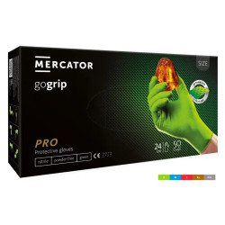 Rękawice nitrylowe grube zielone z teksturą Go-Grip Black 50 szt. Mercator Medical