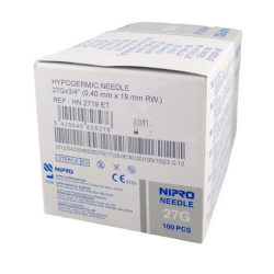 IGŁY iniekcyjne NIPRO Hypodermic 0.4x19 27G 100szt HN2719-ET