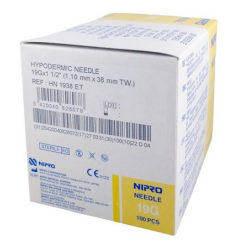 Igły iniekcyjne NIPRO Hypodermic 1,1x38 19G a'100szt HN1938ET