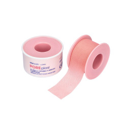 Plaster przylepiec włókninowy z perforacją różowy Vitahealth Poreplast 2,5 cm x 5 m VH-POPP Zarys