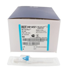 KANIULA VENFLON 0,8x25 mm niebieski 22G Becton Dickinson 391451