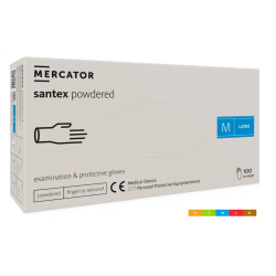 RĘKAWICE lateksowe SANTEX pudrowane opak. 100 sztuk MERCATOR MEDICAL