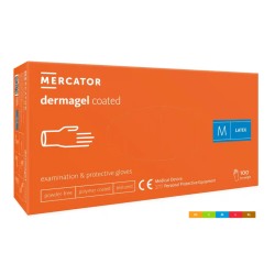 Rękawice lateksowe bezpudrowe Dermagel Coated 100 szt. Mercator Medical