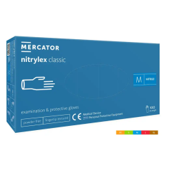 Rękawice nitrylowe niebieskie Nitrylex Classic bezpudrowe 100 sztuk MERCATOR MEDICAL