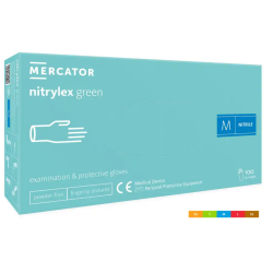 Rękawiczki nitrylowe Zielone NITRYLEX GREEN PF bezpudrowe opak. 100szt. MERCATOR MEDICAL