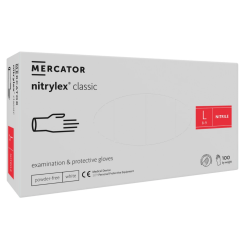 Rękawice nitrylowe białe bezpudrowe Nitrylex White 100 szt. Mercator Medical