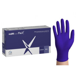 Rękawice nitrylowe Easycare Nitrile Flex kobaltowe, bezpudrowe – Zarys (100 szt.)
