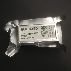 SZKIEŁKA mikroskopowe NAKRYWKOWE 24x24mm 0,13-0,16mm opak. 200szt. SUPER WHITE GLASS EQUIMED