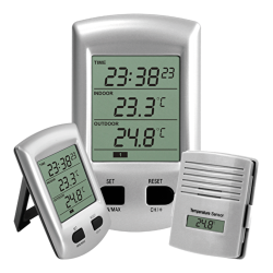 Termometr elektroniczny bezprzewodowy wewnętrzny i zewnętrzny z funkcją min/max 148109 Browin