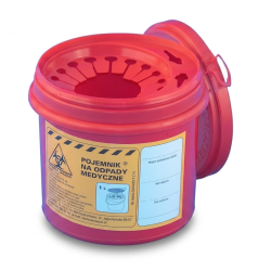 Pojemnik na odpady medyczne 1 L czerwony PLASPOL