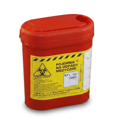 Pojemnik na odpady medyczne 0,7 L czerwony PLASPOL
