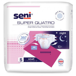 Pieluchomajtki SENI SUPER QUATRO na rzepy, rozmiar S opak. 10szt TZMO