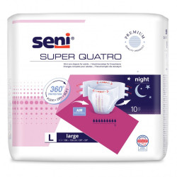 Pieluchomajtki SENI SUPER QUATRO na rzepy, rozmiar L opak. 10szt TZMO