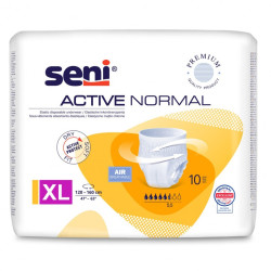 Majtki chłonne SENI ACTIVE NORMAL pieluchomajtki wciągane, rozmiar XL opak. 10szt TZMO