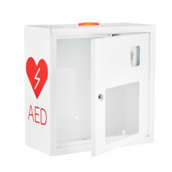 Szafka wew. na DEFIBRYLATOR AED Audio LED ALARM biała na kluczyk ASB