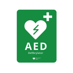 TABLICA INFORMACYJNA lokalizująca DEFIBRYLATOR AED ASB