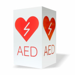 Znak informacyjny 3D lokalizujący DEFIBRYLATOR AED ASB