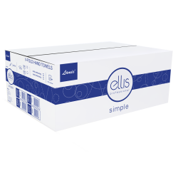 Ręcznik papierowy składany V (ZZ) celuloza, 2-warstwowy biały - Ellis Lamix (karton 3000szt, 20x150)