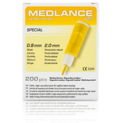 Nakłuwacze lancety igły do nakłucia palca 2,0mm Medlance PLUS Special opak. 200szt. HTL