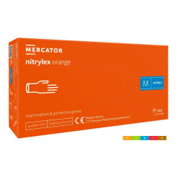 Rękawice nitrylowe pomarańczowe bezpudrowe Nitrylex Orange 100 szt. Mercator Medical