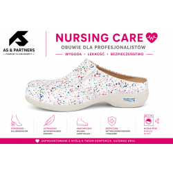 Buty medyczne w kolorowe kropki Nursing Care Wash'Go Paris Color Dots WG4F73