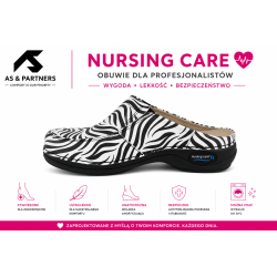 Buty medyczne w zebrę Nursing Care Wash'Go Paris Zebra WG4F81