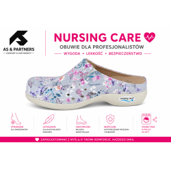 Buty medyczne w kwiaty Nursing Care Wash'Go Berlin Primavera WG4AF18