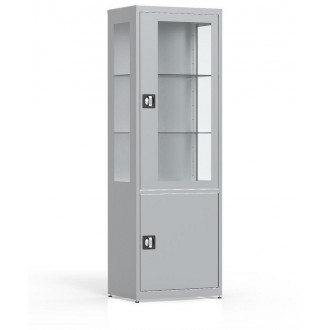 SZAFA MEDYCZNA MDBW/1 - Dwudzielna 1częściowa z przeszklonymi bokami