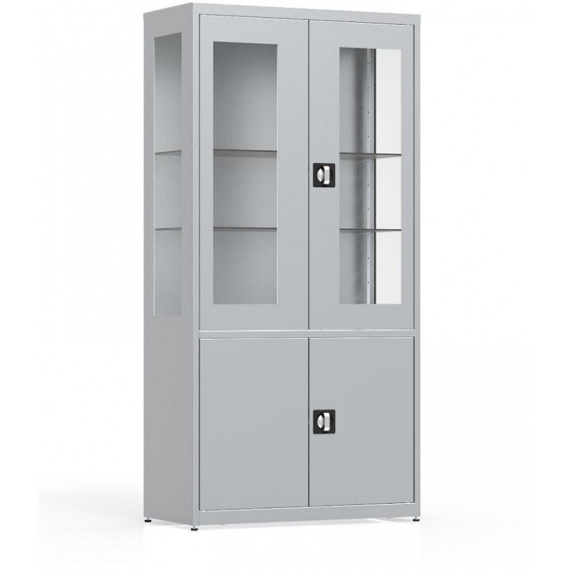 SZAFA MEDYCZNA MDBW/2 - Dwudzielna 2częściowa z przeszklonymi bokami