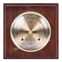 TERMO-HIGRO-BAROMETR zegarowy drewniany 095600