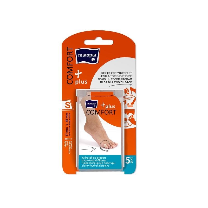 Plastry na pęcherze COMFORT PLUS S 17x48mm 5szt. Matopat