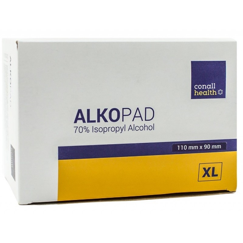 Gaziki ALKOPAD XL 110 x 90 mm nasączone alkoholem 100szt